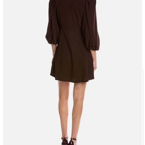 Rebecca Taylor Women's 3/4 Puffed-sleeved Scoop Neck Mini Dress, Plum Size 6-8 M - Picture 6 of 6